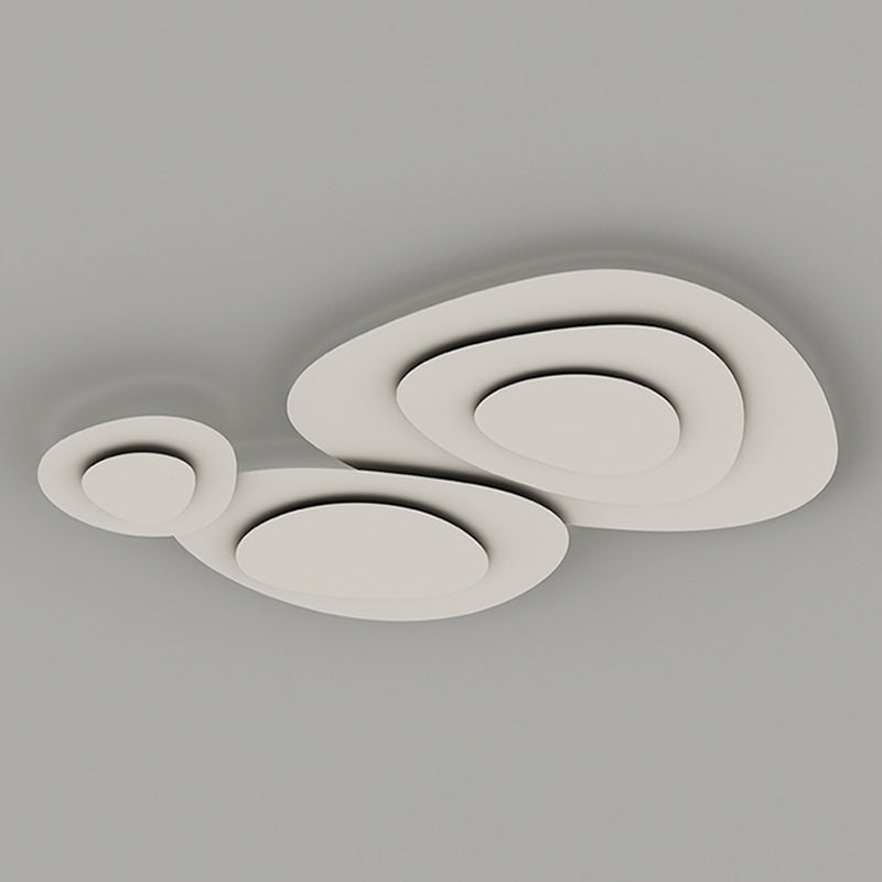 Nordic White Flush Mount Multi-Layer LED Ceiling Light Fixture for Living Room