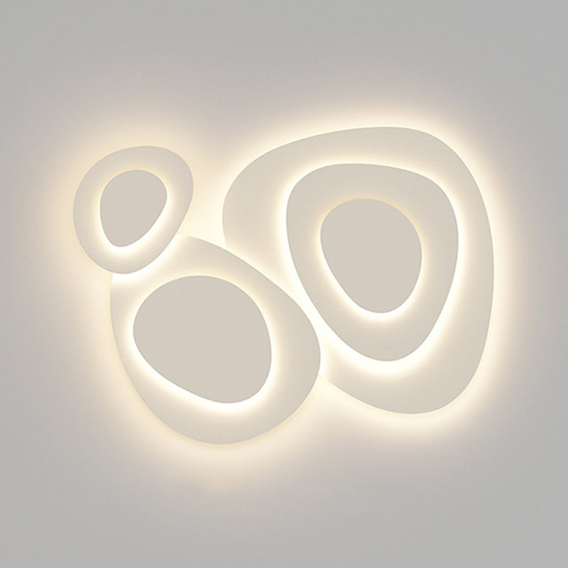 Nordic White Flush Mount Multi-Layer LED Ceiling Light Fixture for Living Room