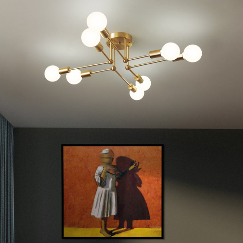 Industrial L Ceiling Lamp Minimalist Flush Mount Light Fixture for Bedroom