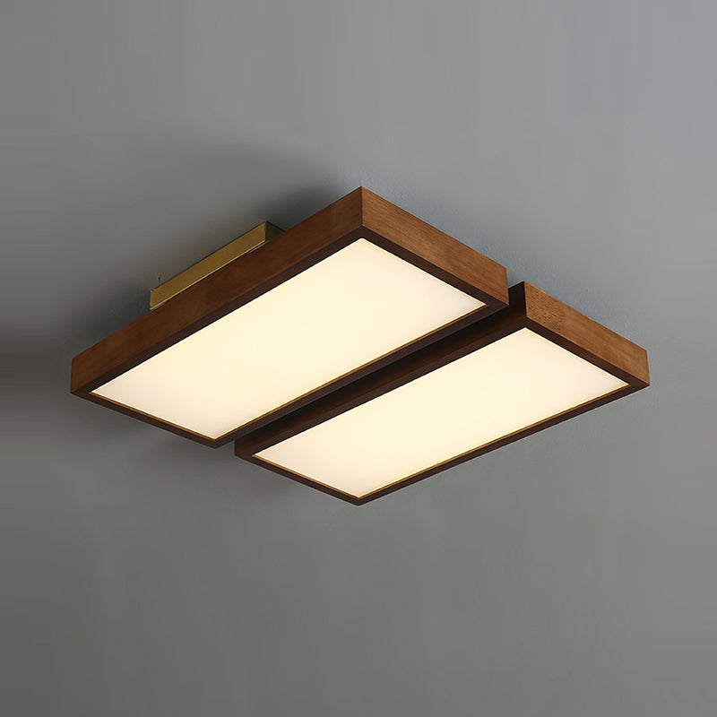 Modern Ceiling Lamp Wooden Flush Mount Light Fixture for Bedroom