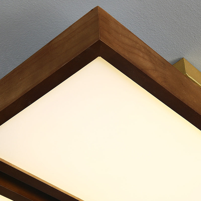 Modern Ceiling Lamp Wooden Flush Mount Light Fixture for Bedroom