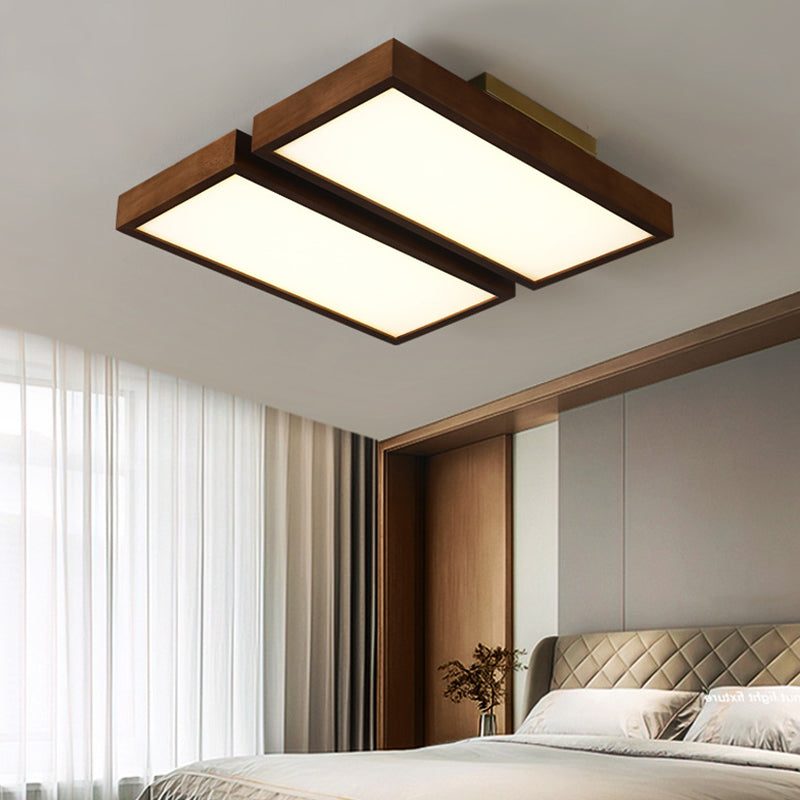Modern Ceiling Lamp Wooden Flush Mount Light Fixture for Bedroom