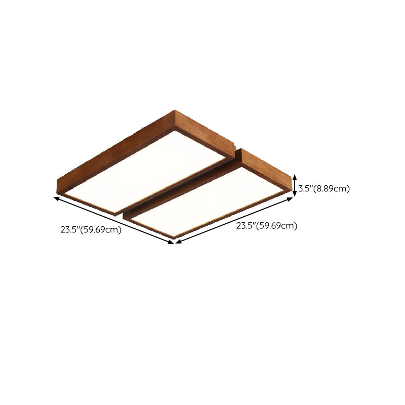 Modern Ceiling Lamp Wooden Flush Mount Light Fixture for Bedroom
