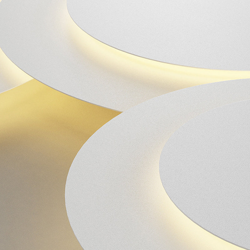 Nordic Flush Mount Multi-Layer LED Ceiling Light Fixture in White for Living Room