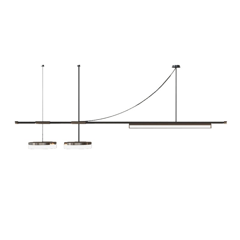 3/6-Light Black Kitchen Island Lighting Modernism Metal Ceiling Light