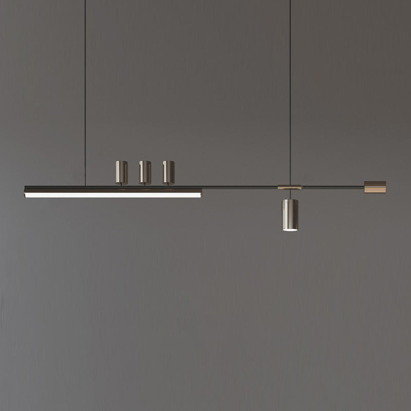 3/6-Light Black Kitchen Island Lighting Modernism Metal Ceiling Light