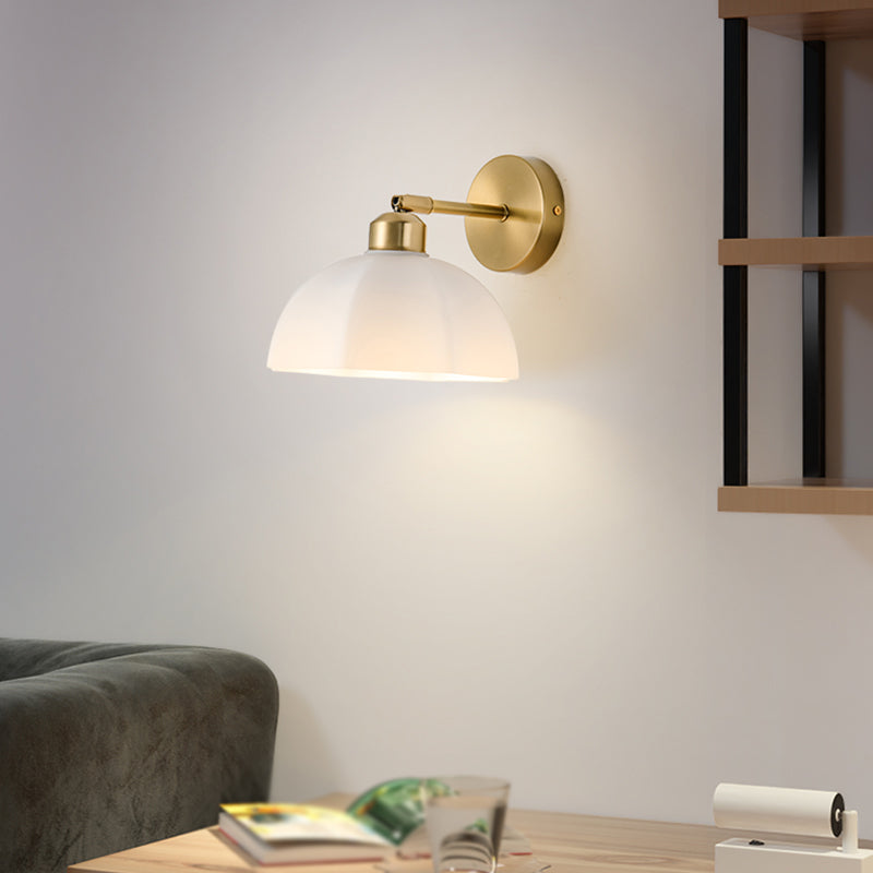 Nordic Style Wall Light Dome Shape Wall Lamp with Glass Shade for Living Room