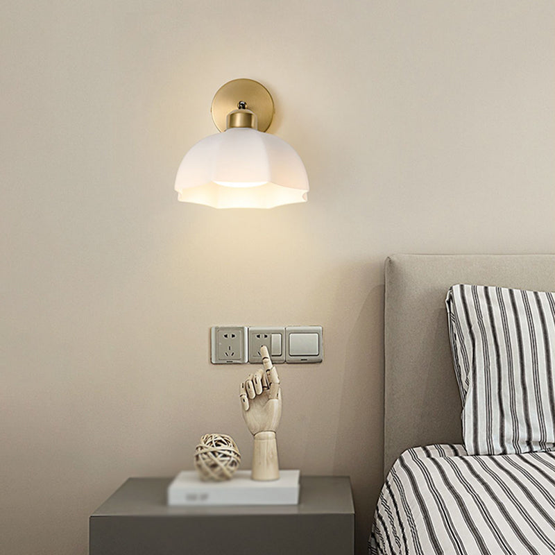 Nordic Style Wall Light Dome Shape Wall Lamp with Glass Shade for Living Room