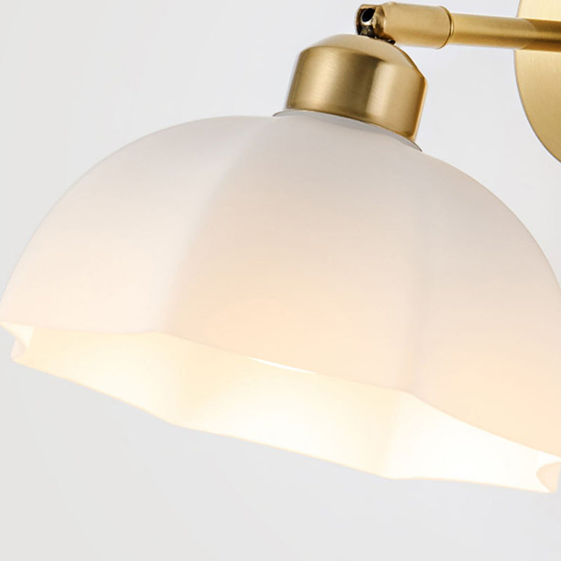 Nordic Style Wall Light Dome Shape Wall Lamp with Glass Shade for Living Room