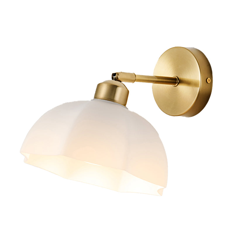 Nordic Style Wall Light Dome Shape Wall Lamp with Glass Shade for Living Room