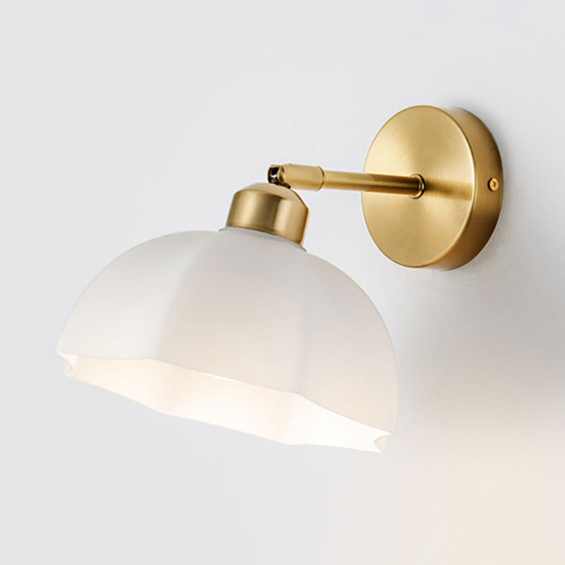 Nordic Style Wall Light Dome Shape Wall Lamp with Glass Shade for Living Room