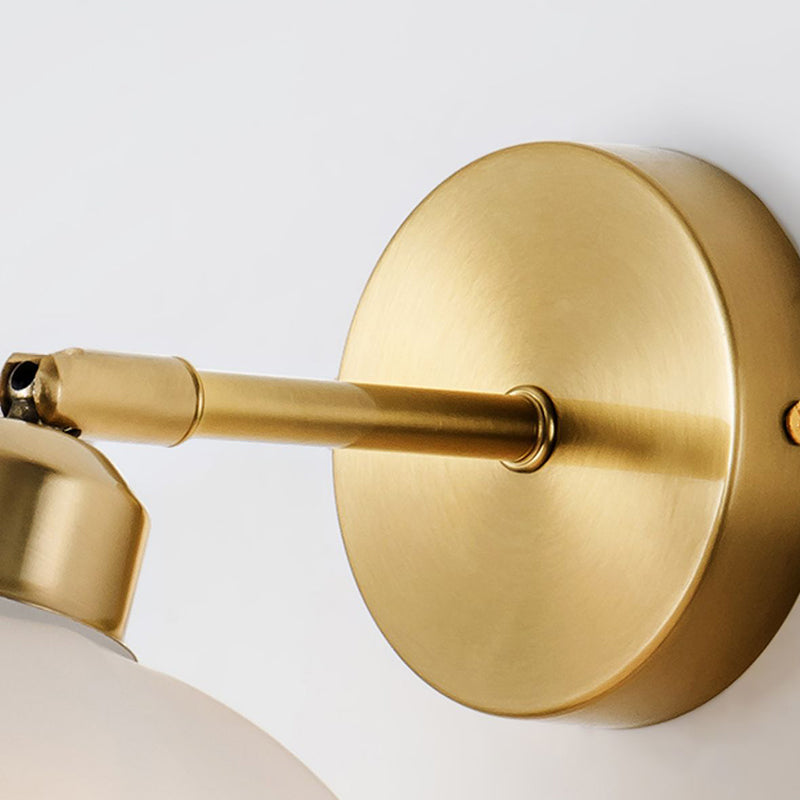 Nordic Style Wall Light Dome Shape Wall Lamp with Glass Shade for Living Room