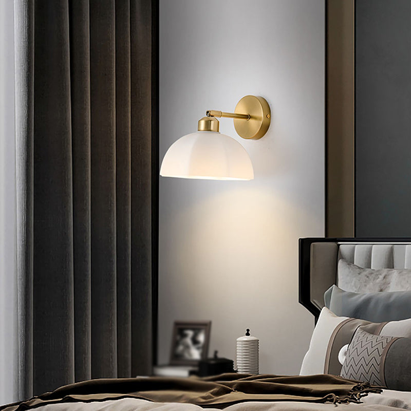 Nordic Style Wall Light Dome Shape Wall Lamp with Glass Shade for Living Room