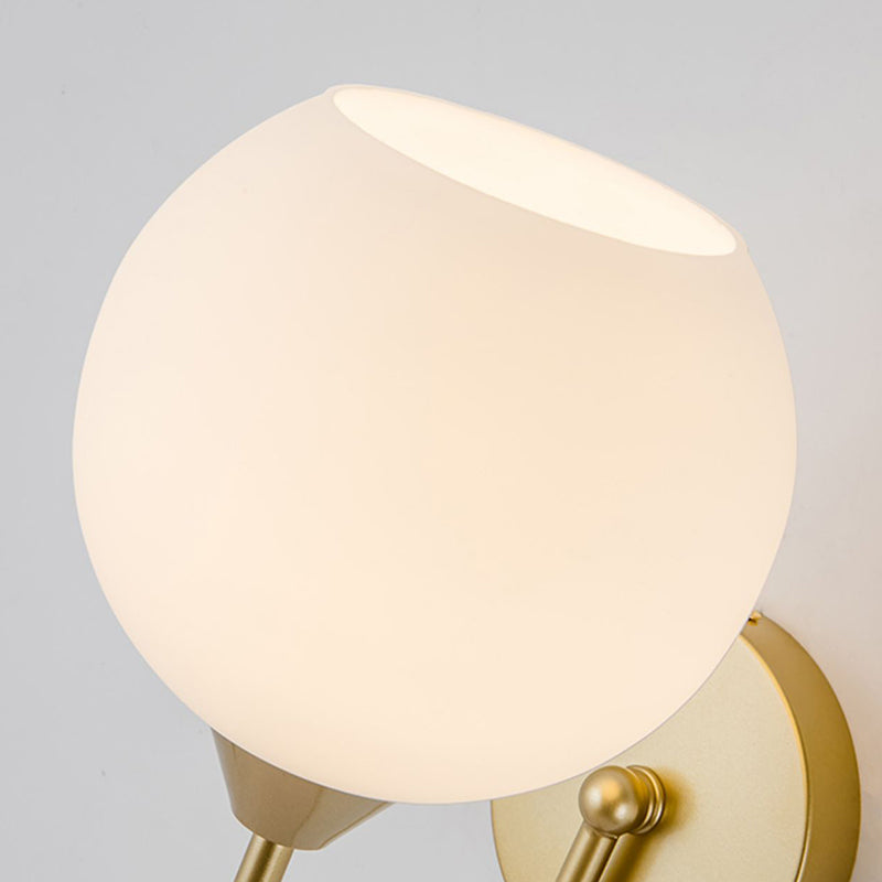 Nordic Style Wall Light Ball Shape Wall Lamp with Glass Shade for Bedroom