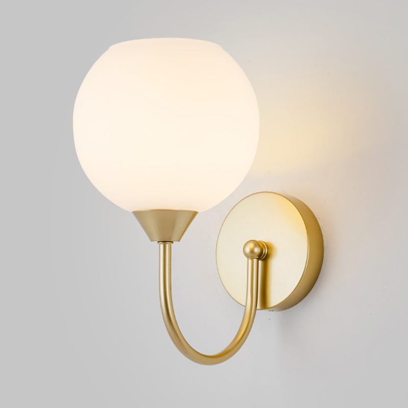 Nordic Style Wall Light Ball Shape Wall Lamp with Glass Shade for Bedroom