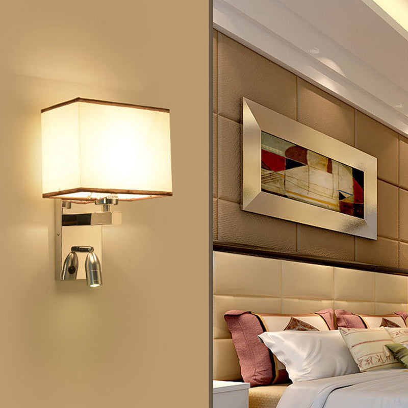 Fabric Geometric Wall Light Fixture Modern Wall Lighting for Bedroom
