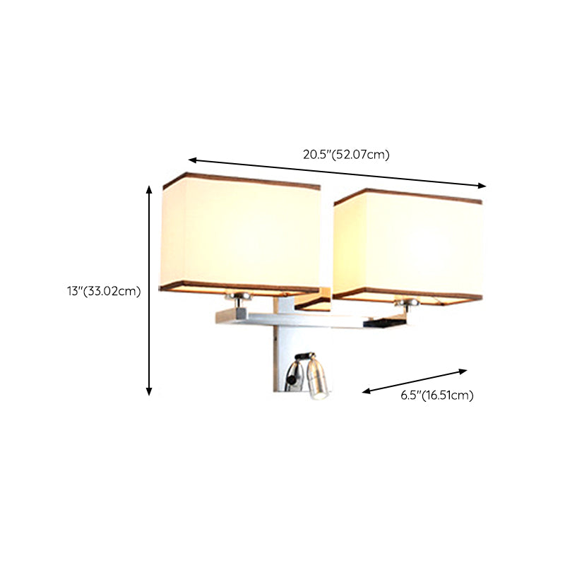Fabric Geometric Wall Light Fixture Modern Wall Lighting for Bedroom