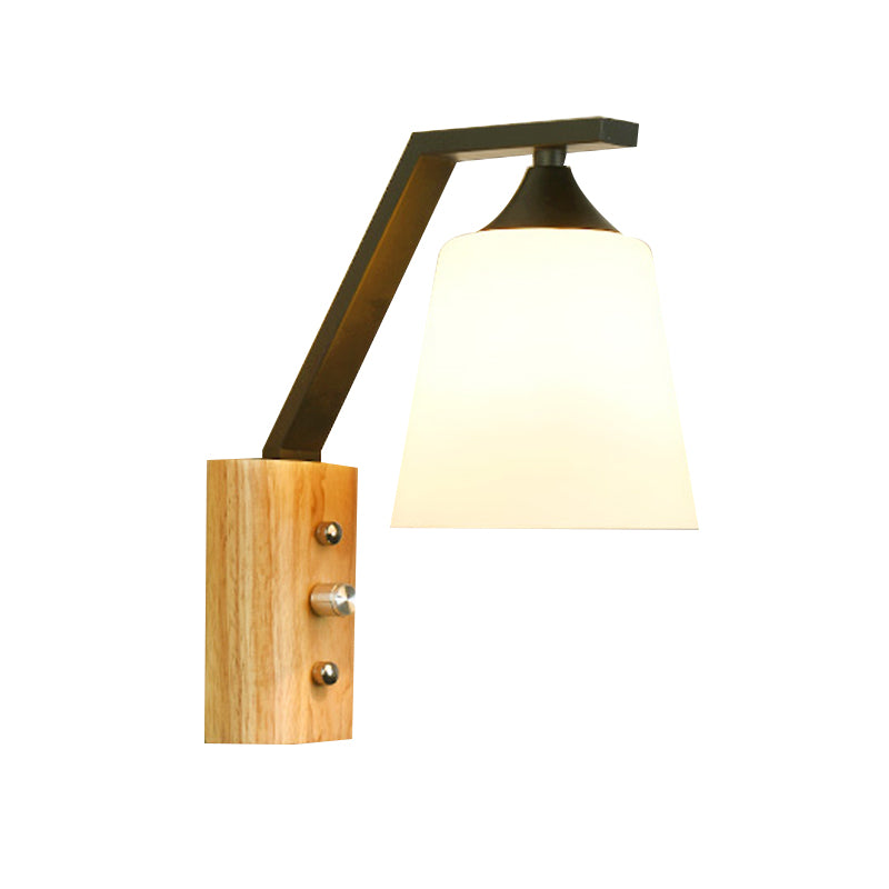 Nordic Style Wooden Wall Light Cylinder Shape Wall Lamp for Living Room