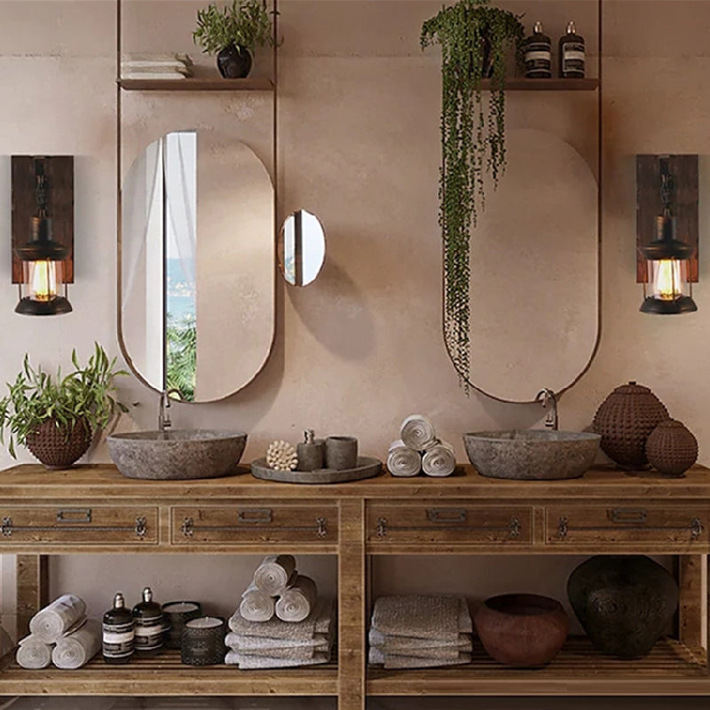 Industrial Style Vanity Light Cylinder Shape Vanity Lamp for Shower Room