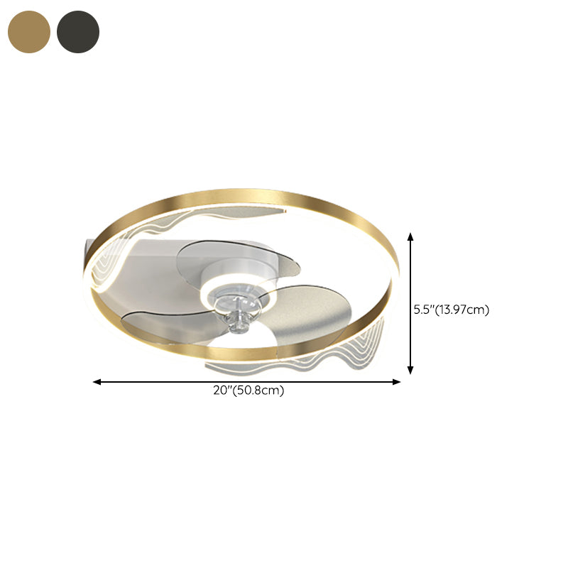 Metal Round Shape Ceiling Fan Modern Style Multi Lights Ceiling Fans Fixtures
