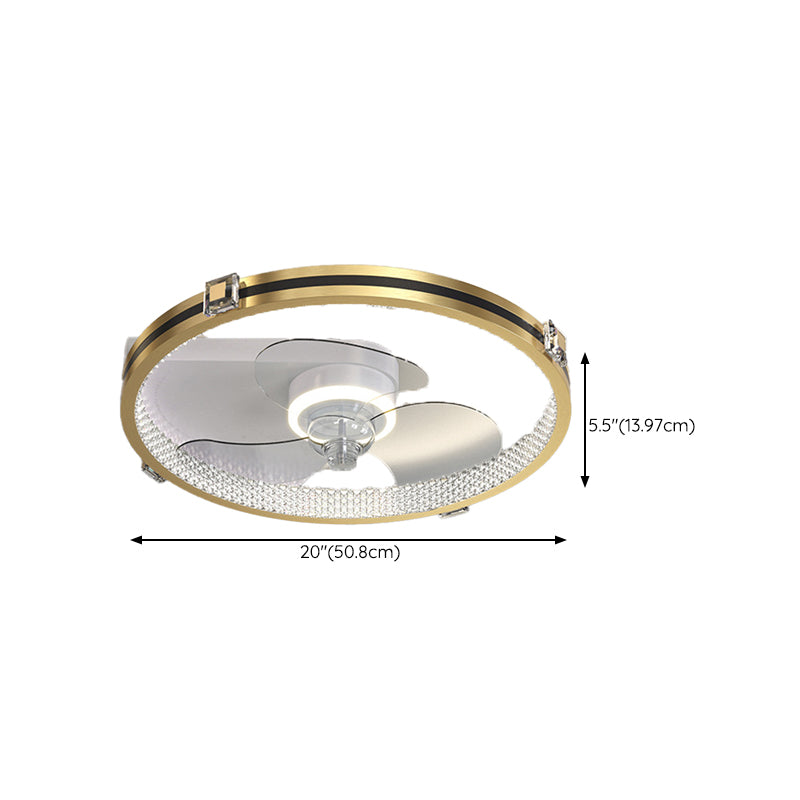 Metal Round Shape Ceiling Fan Modern Style Multi Lights Ceiling Fans Fixtures