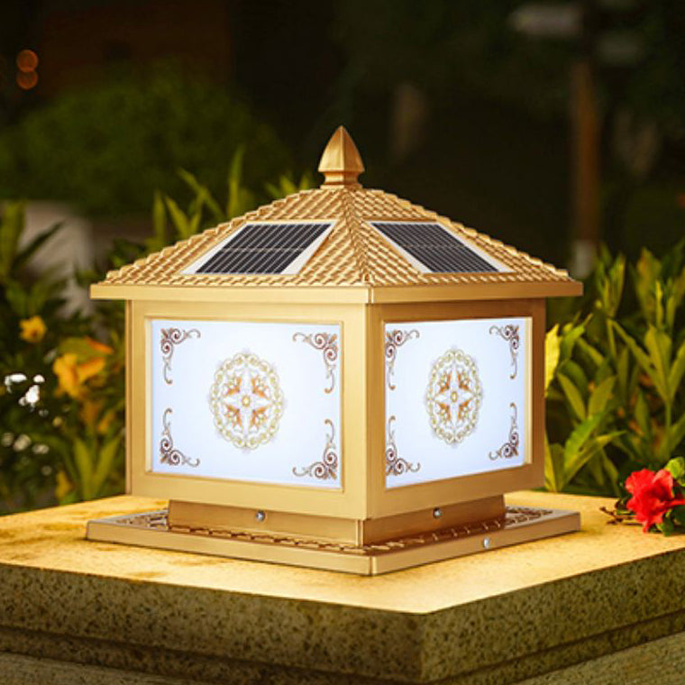 Contemporary LED Pillar Light Household Solar Lighting Fixture for Garden