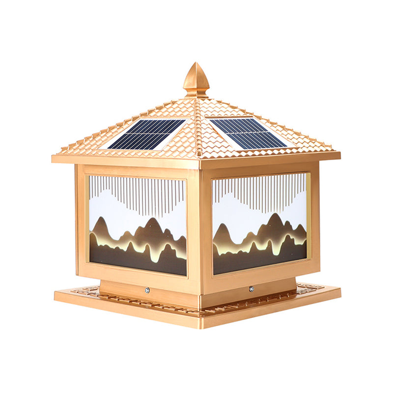 Contemporary LED Pillar Light Household Solar Lighting Fixture for Garden