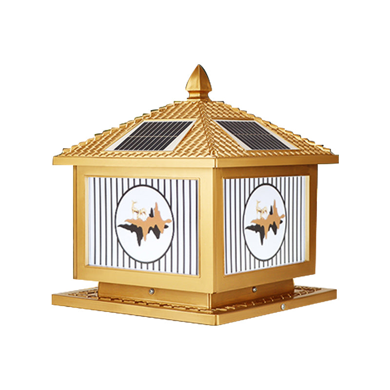 Contemporary LED Pillar Light Household Solar Lighting Fixture for Garden