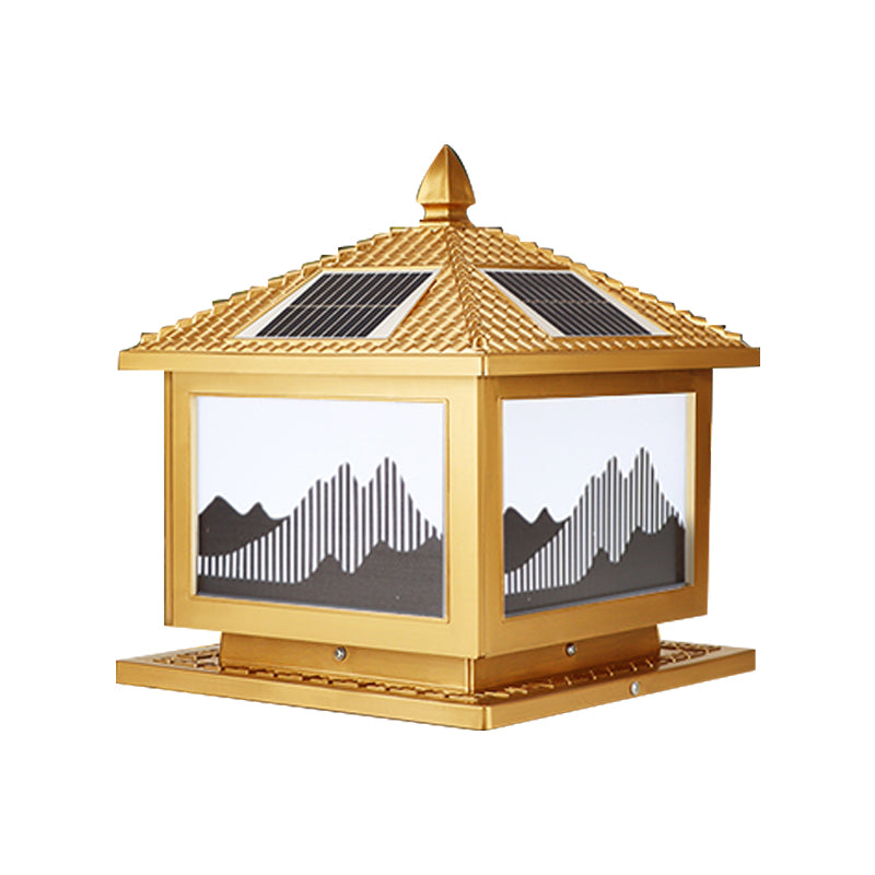 Contemporary LED Pillar Light Household Solar Lighting Fixture for Garden