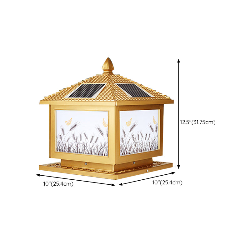 Contemporary LED Pillar Light Household Solar Lighting Fixture for Garden