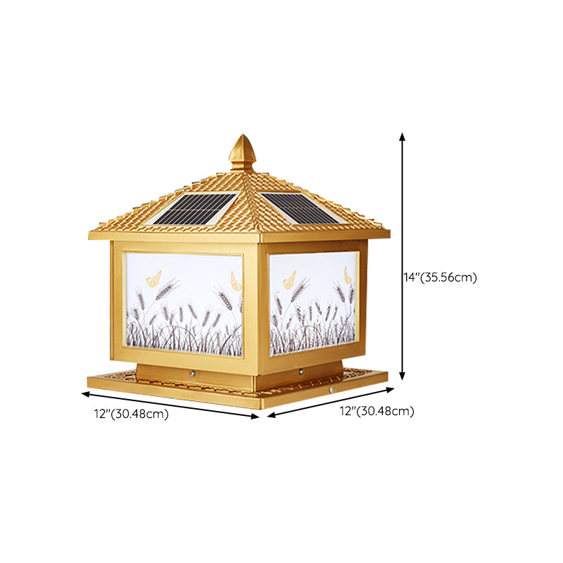 Contemporary LED Pillar Light Household Solar Lighting Fixture for Garden