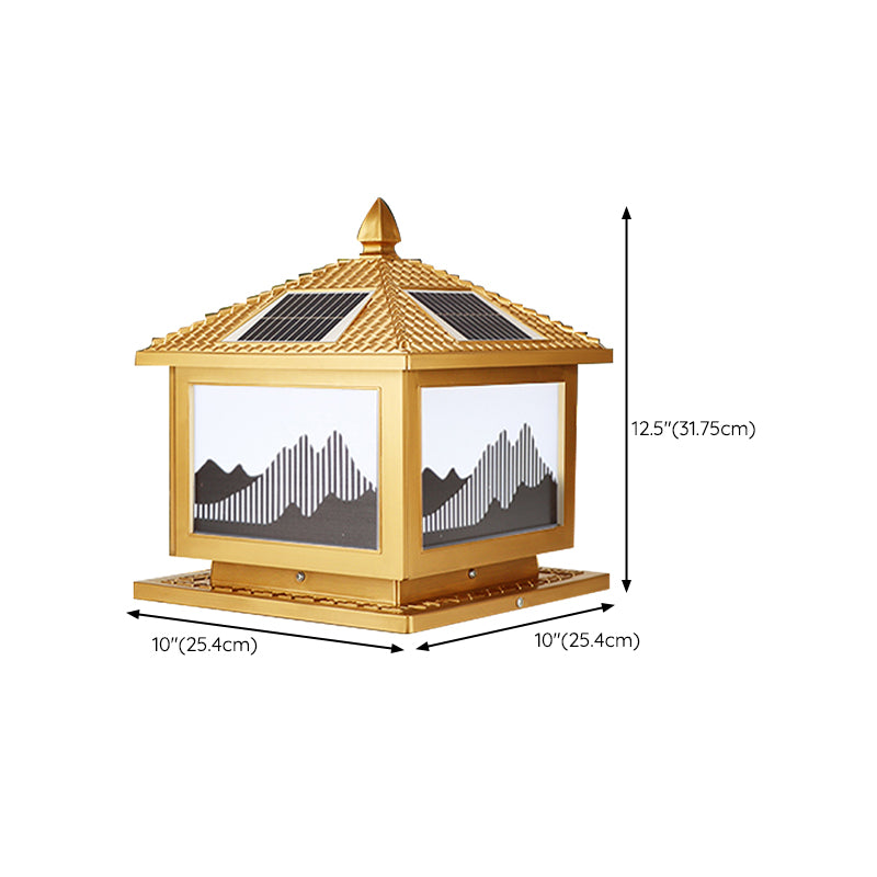 Contemporary LED Pillar Light Household Solar Lighting Fixture for Garden