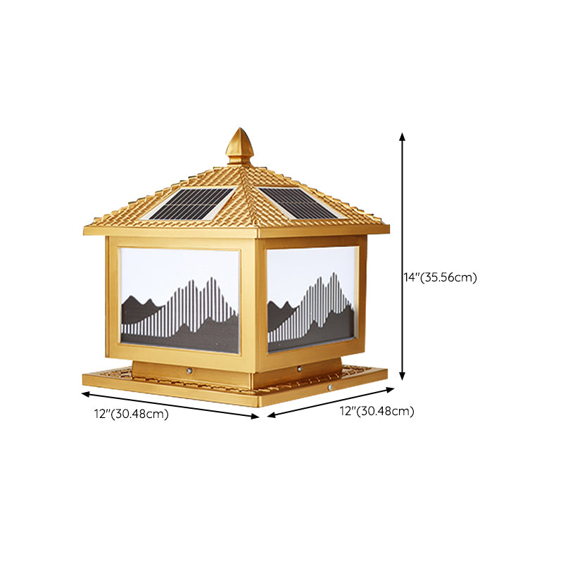 Contemporary LED Pillar Light Household Solar Lighting Fixture for Garden