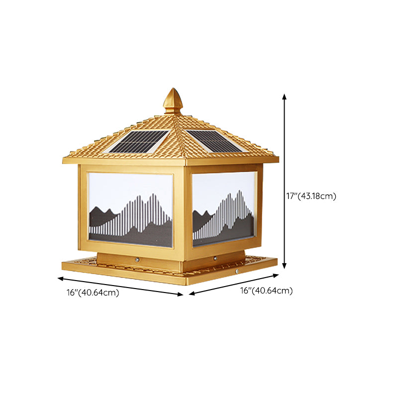 Contemporary LED Pillar Light Household Solar Lighting Fixture for Garden