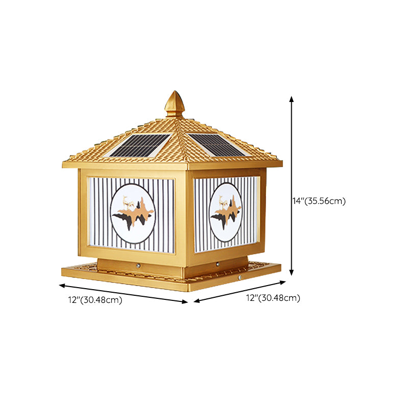 Contemporary LED Pillar Light Household Solar Lighting Fixture for Garden