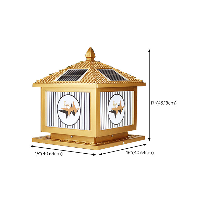 Contemporary LED Pillar Light Household Solar Lighting Fixture for Garden