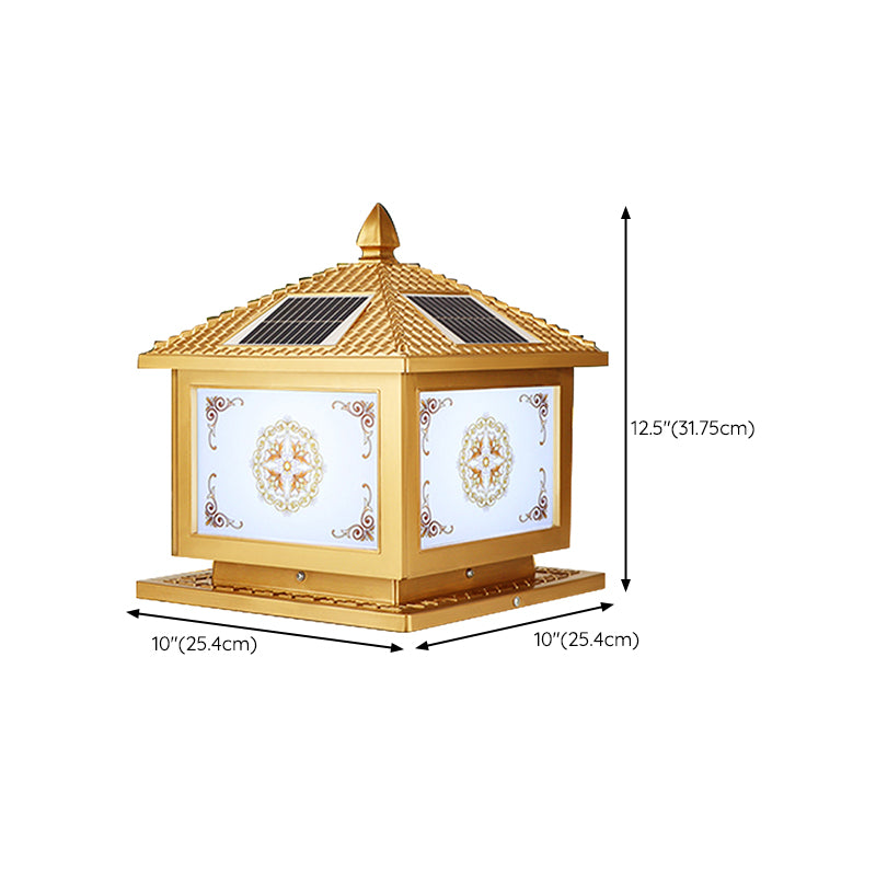 Contemporary LED Pillar Light Household Solar Lighting Fixture for Garden
