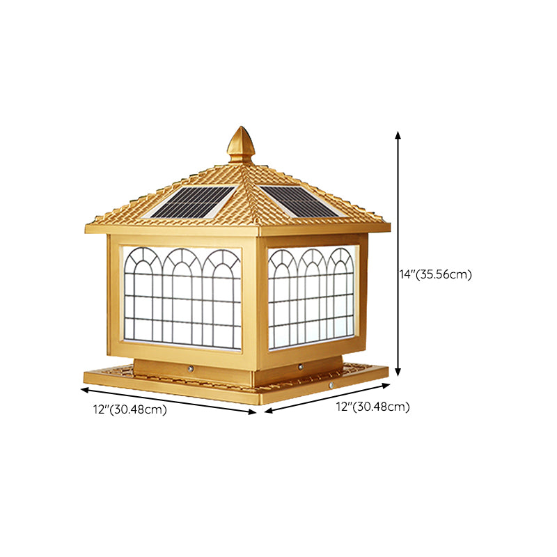 Contemporary LED Pillar Light Household Solar Lighting Fixture for Garden