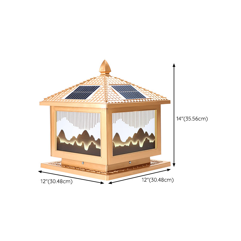Contemporary LED Pillar Light Household Solar Lighting Fixture for Garden
