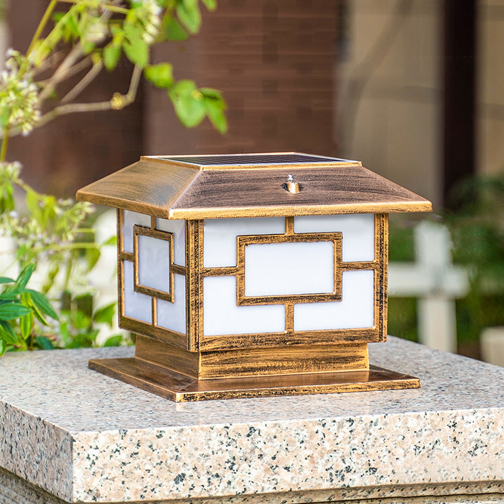 Simple LED Pillar Light Modern Solar Lighting Fixture for Garden