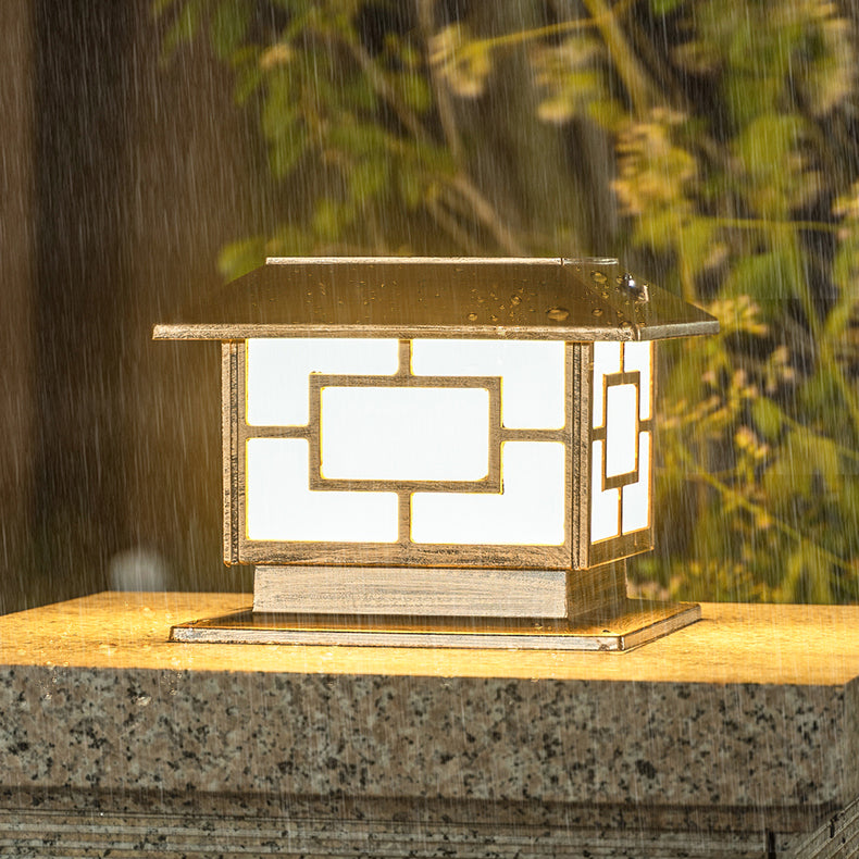 Simple LED Pillar Light Modern Solar Lighting Fixture for Garden