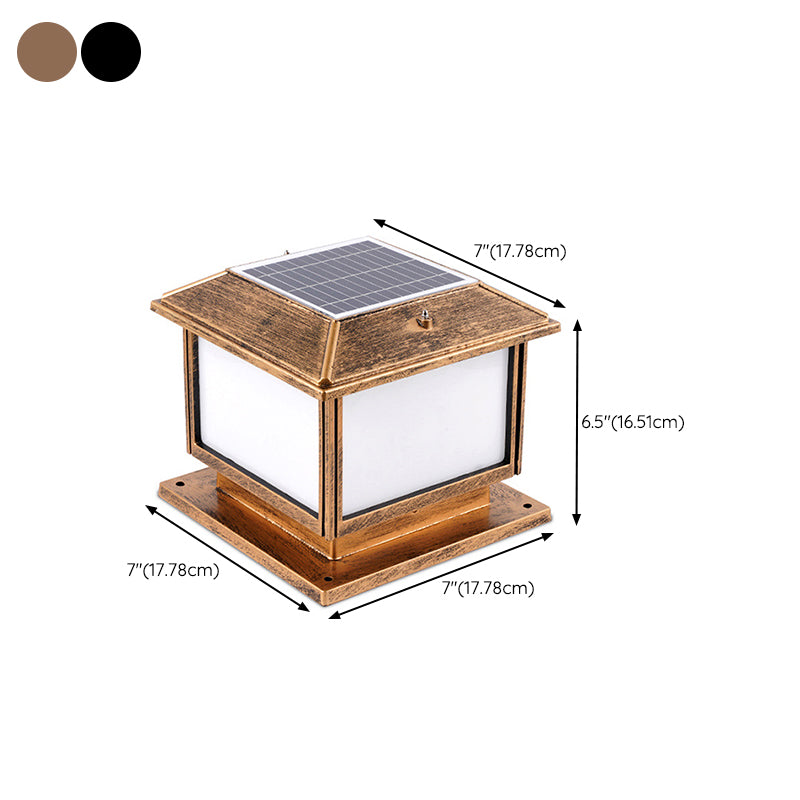Geometric LED Pillar Light Modern Solar Lighting Fixture for Garden