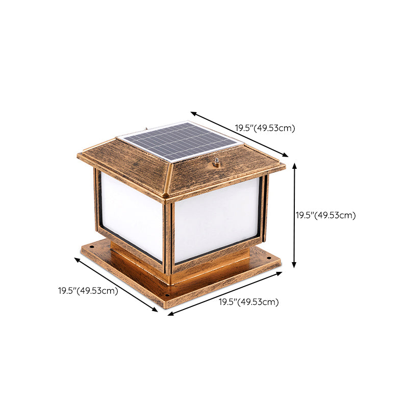 Geometric LED Pillar Light Modern Solar Lighting Fixture for Garden