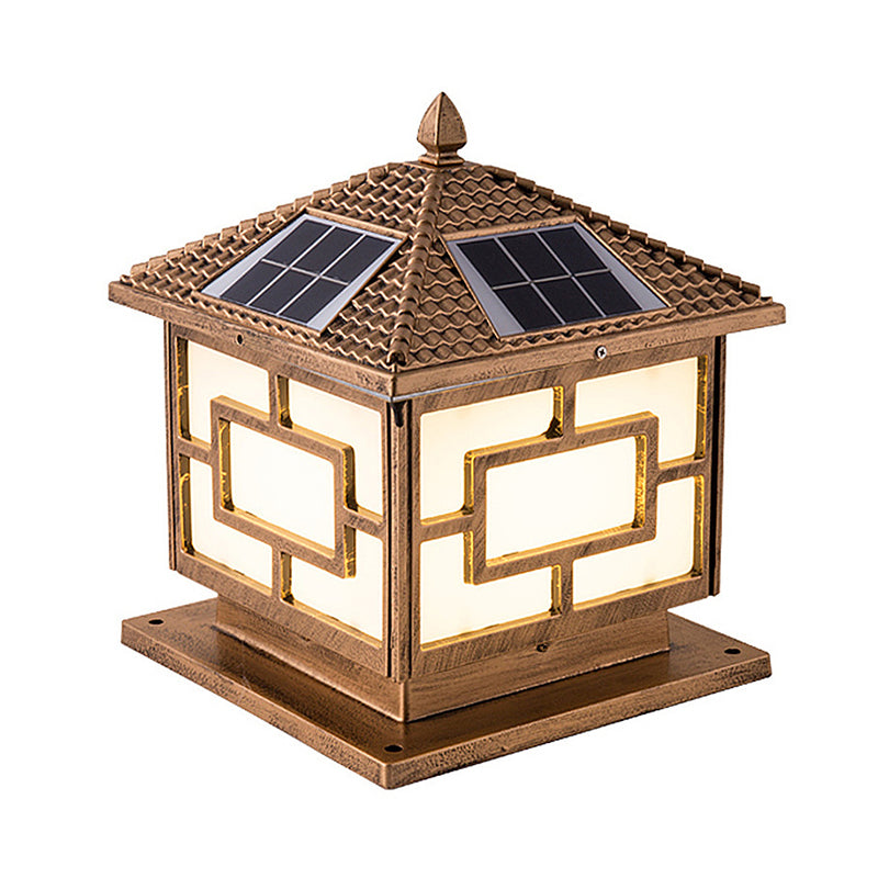 Minimalist LED Pillar Light Modern Solar Lighting Fixture for Garden