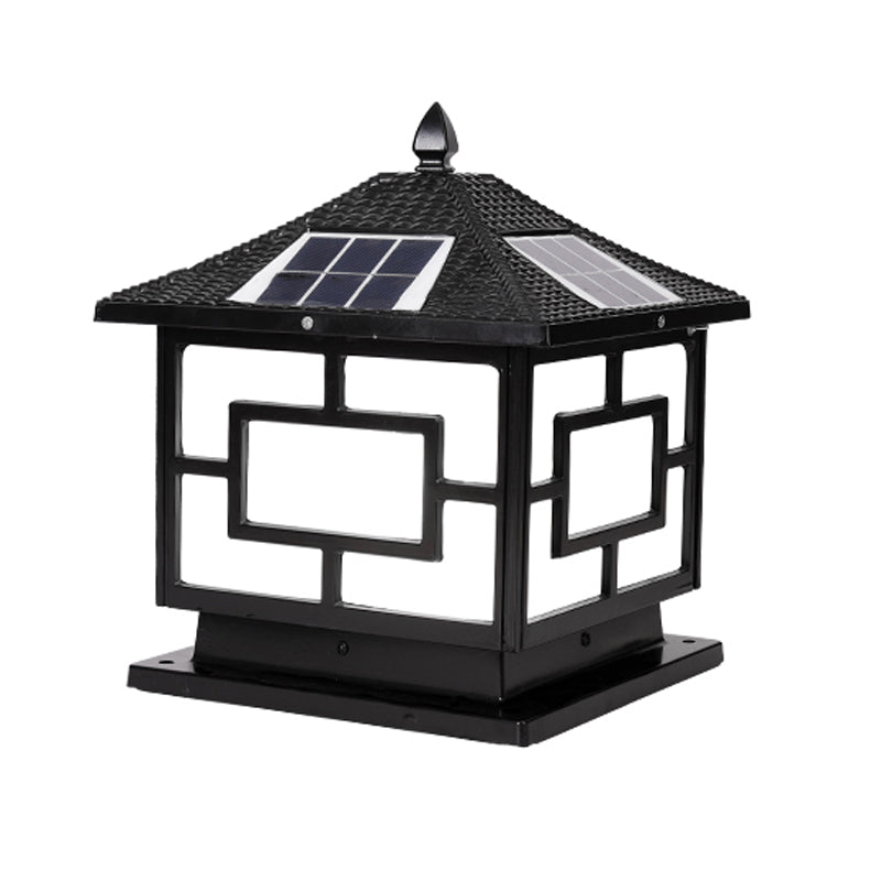 Minimalist LED Pillar Light Modern Solar Lighting Fixture for Garden