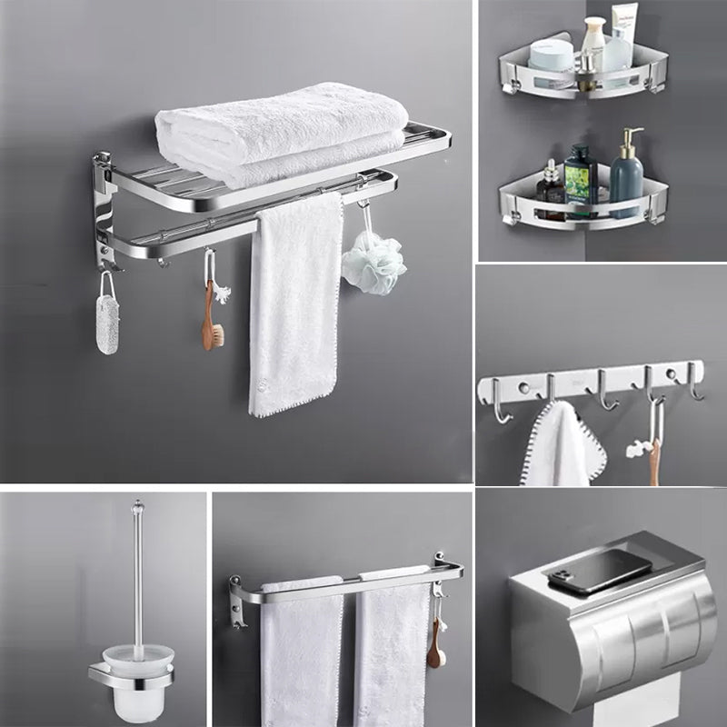 Modern 7 Piece Bathroom Accessory Set Polished Chrome Bathroom Hardware