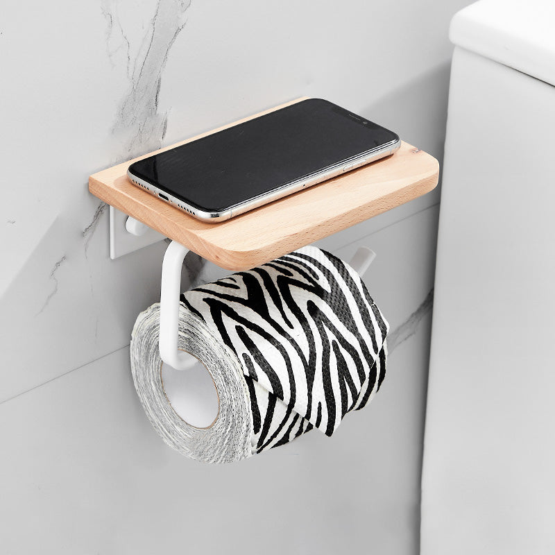 White 7-piece Bathroom Accessory Set Wood and Metal Bathroom Set