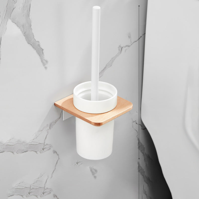 White 7-piece Bathroom Accessory Set Wood and Metal Bathroom Set