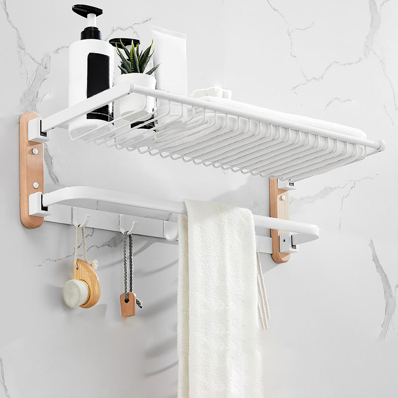 White 7-piece Bathroom Accessory Set Wood and Metal Bathroom Set