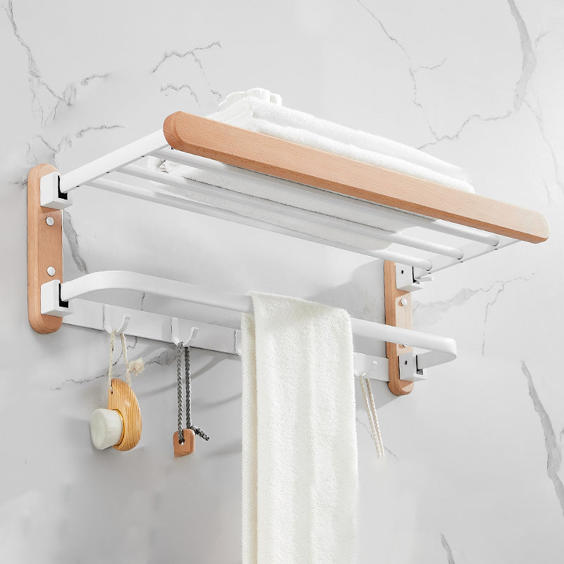 White 7-piece Bathroom Accessory Set Wood and Metal Bathroom Set